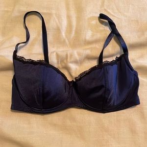 Navy silk Bra